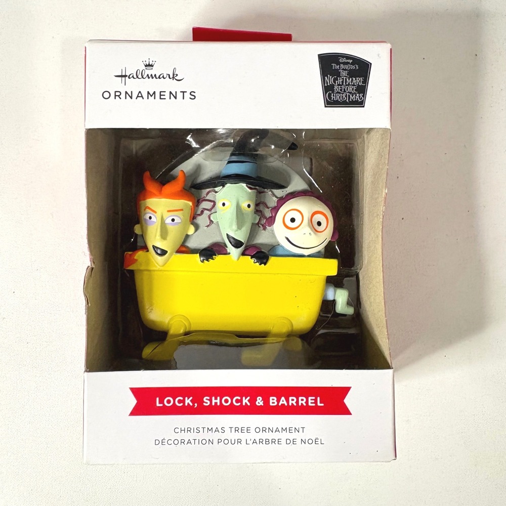 Hallmark Nightmare Before Christmas Lock Shock Barrel Bathtub Ornament Disney
